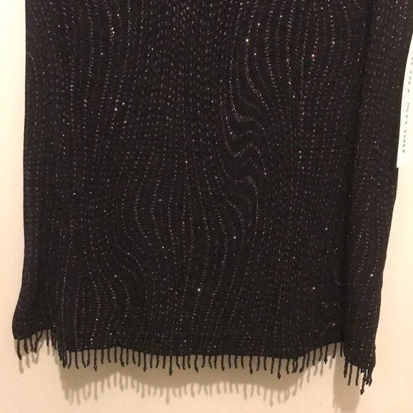 Nicole Studio New York Vintage Black Sleeveless Beaded Top Size 8 - Picture 6 of 7